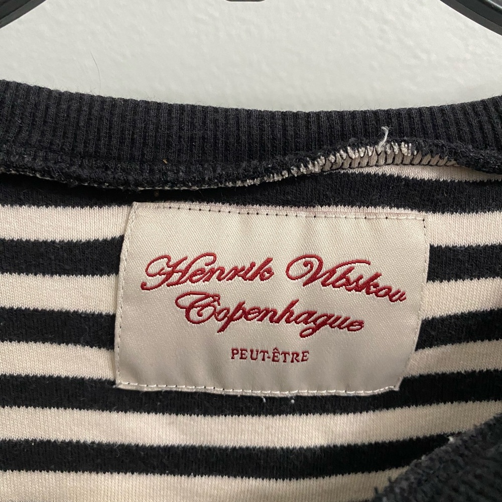 Henrik Vibskov Black and White Striped Short Sleeve Tee